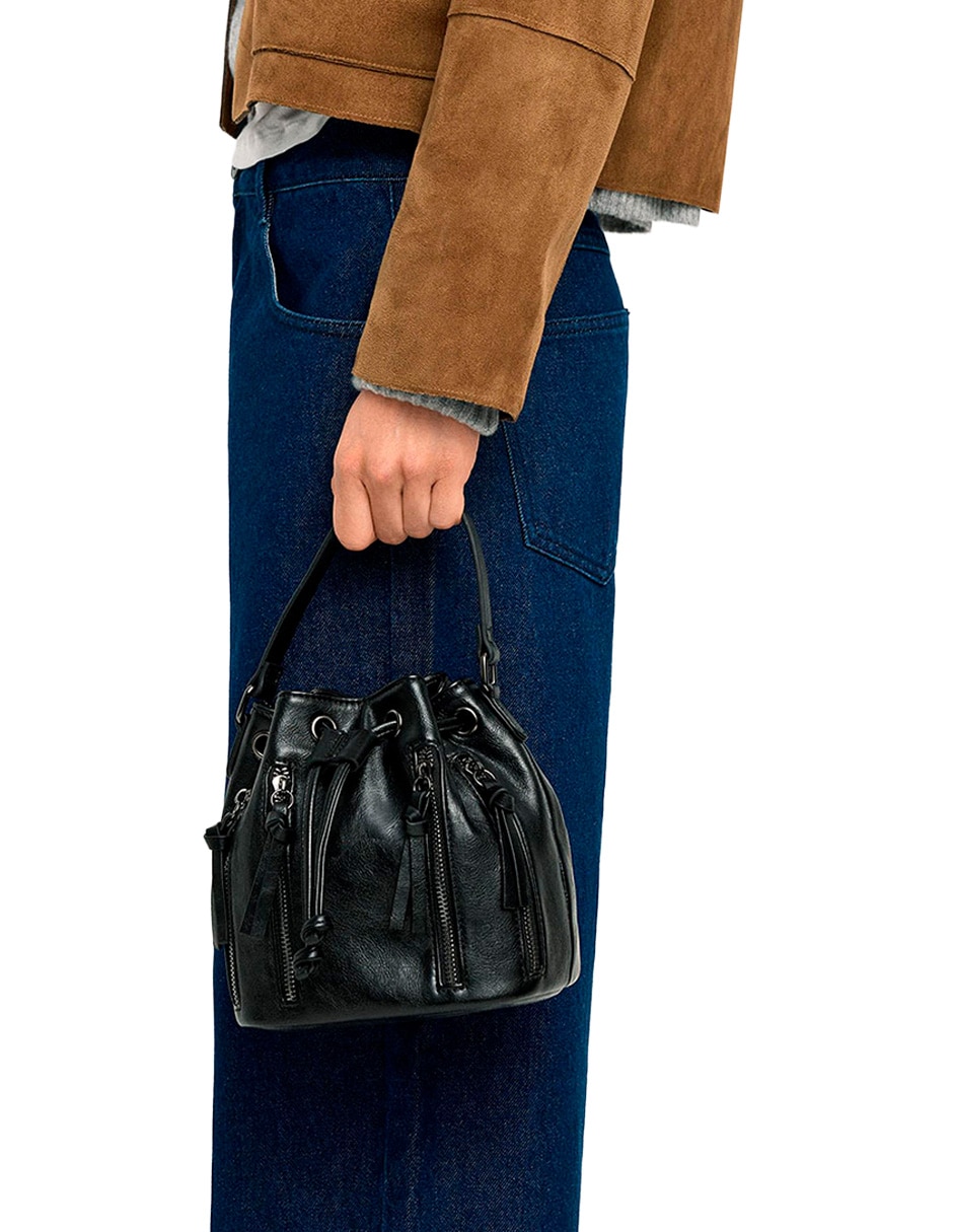 Bolsa bucket Zippers para mujer 6