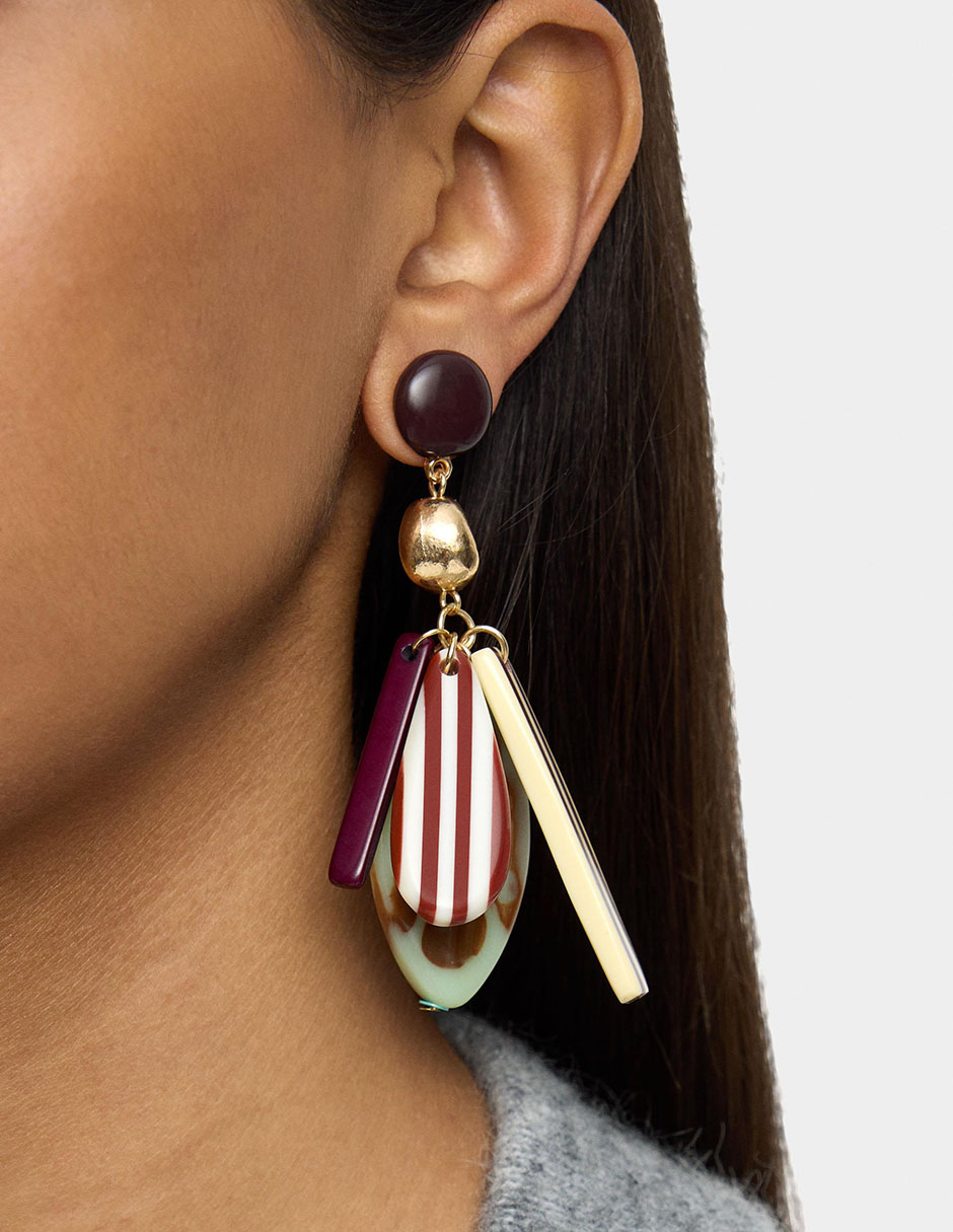 Aretes largos Wine & Dine con acabado brillante 2