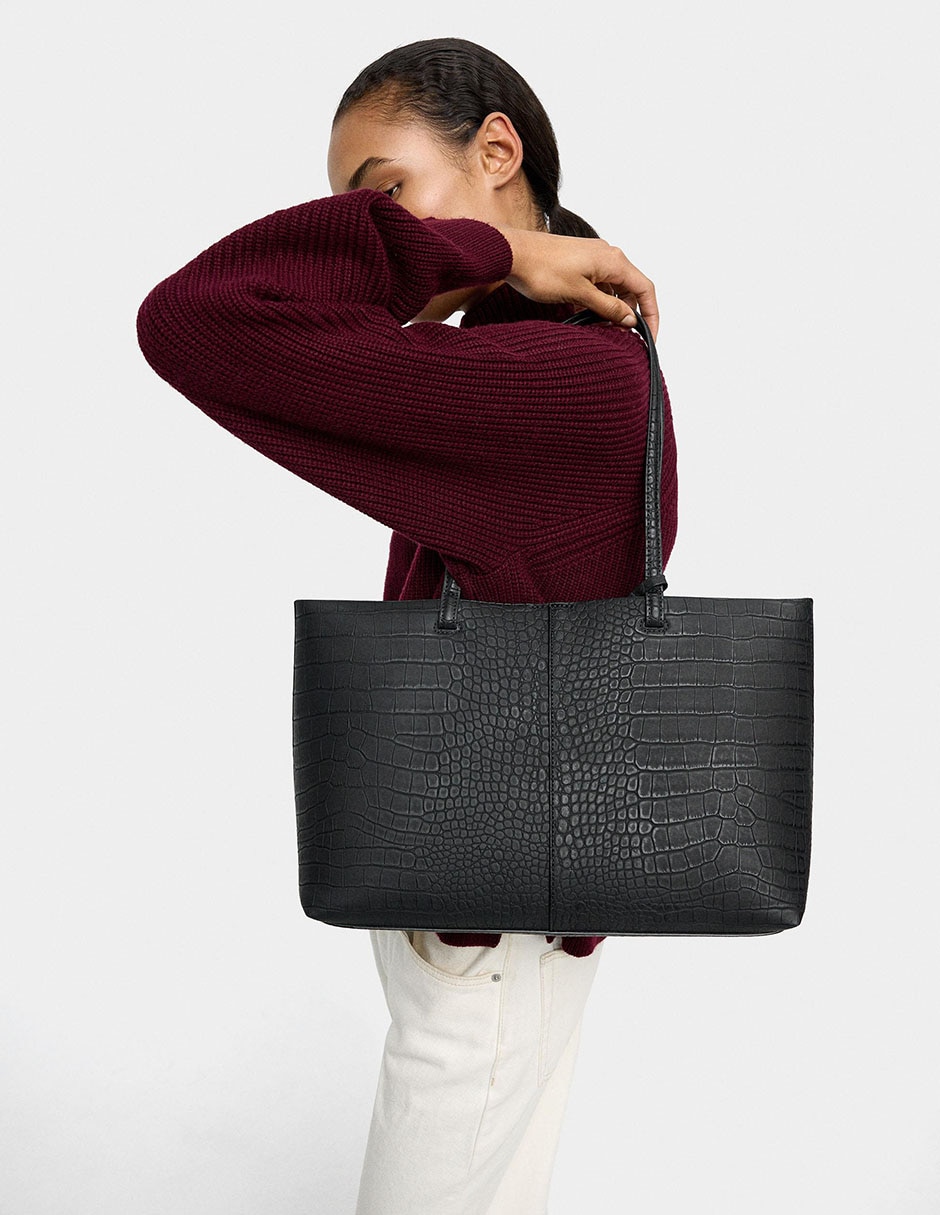 Bolsa shopper Malva para mujer 2