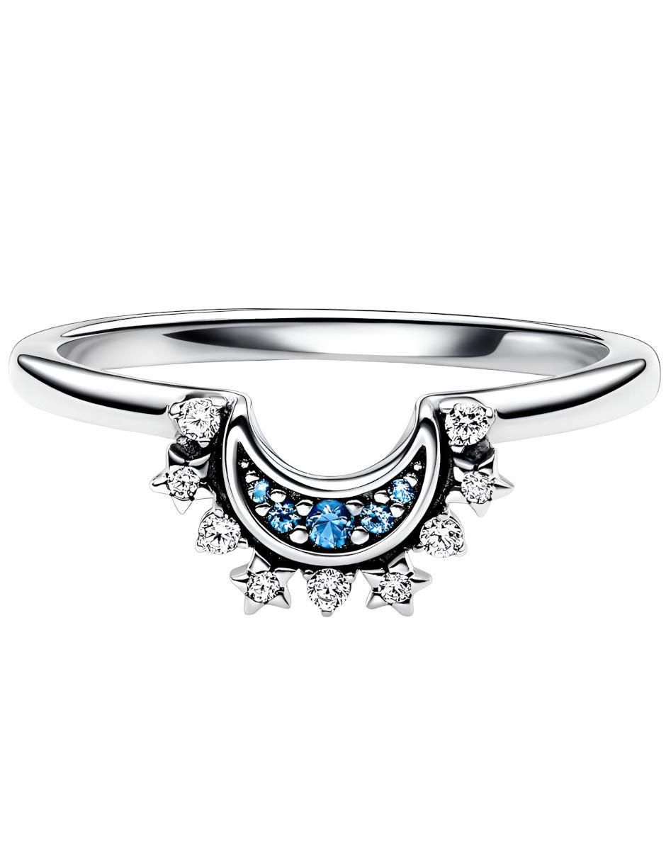 Anillo de luna P 925 de plata brillante 4