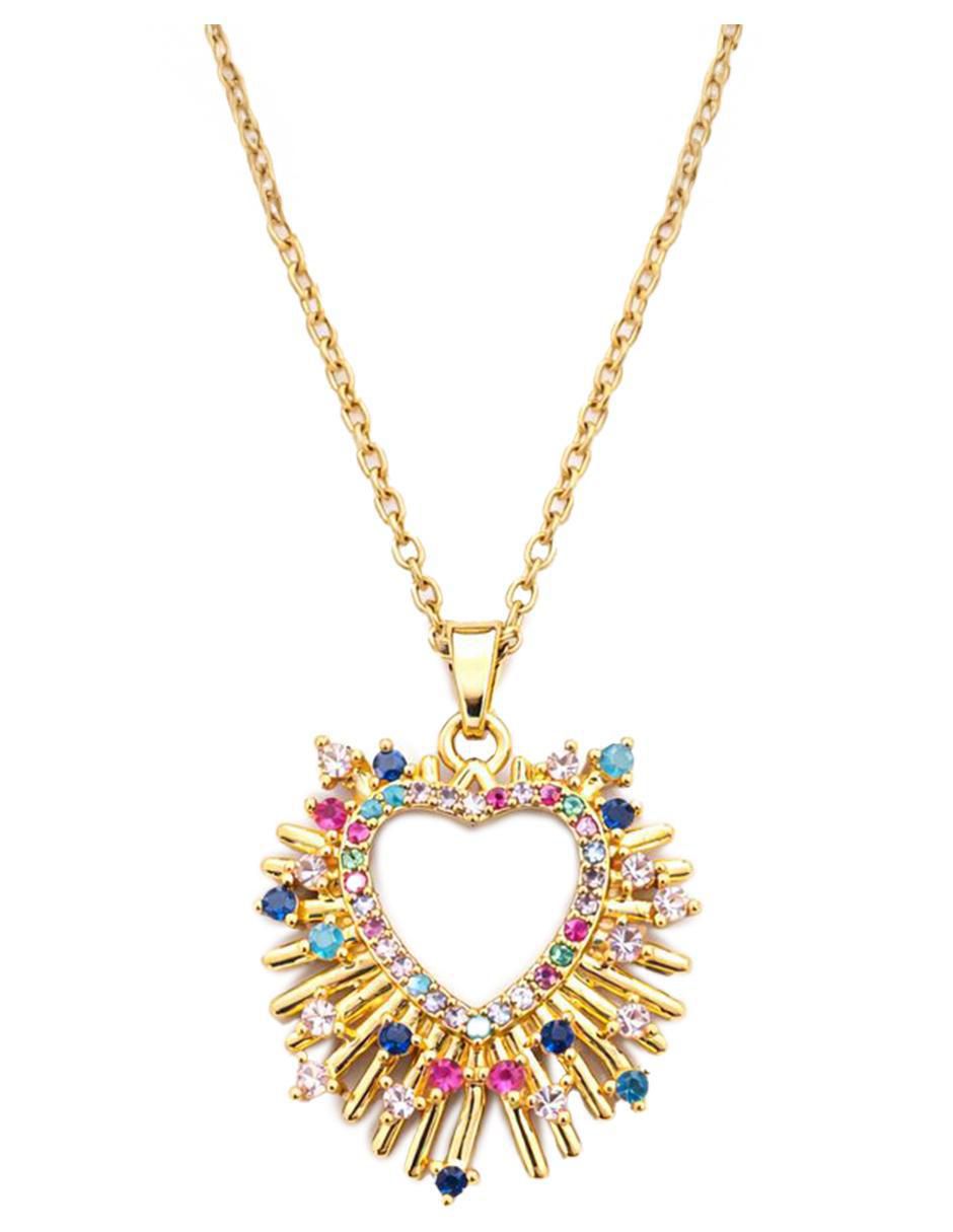 Collar con dije de corazón de oro laminado 18 k