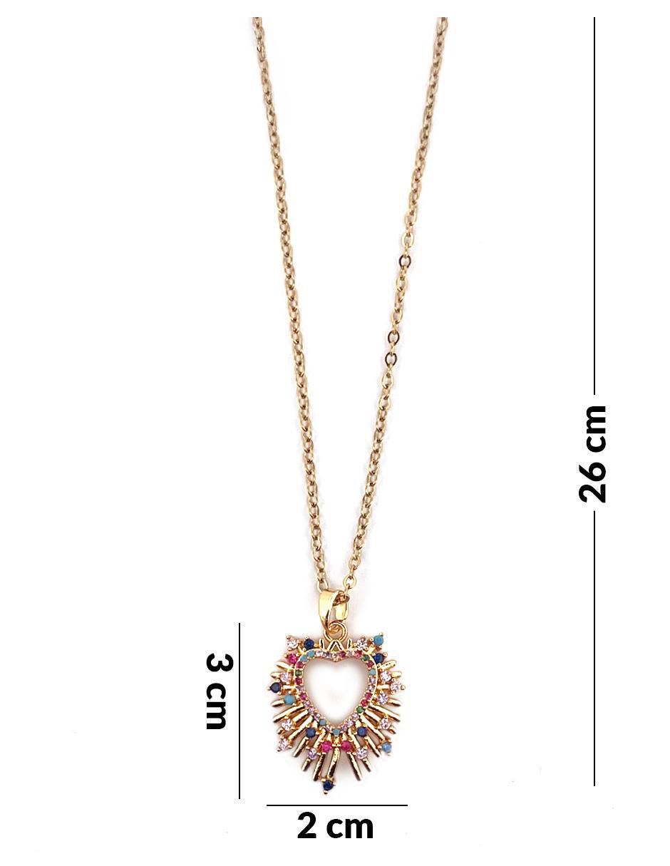 Collar con dije de corazón de oro laminado 18 k 2