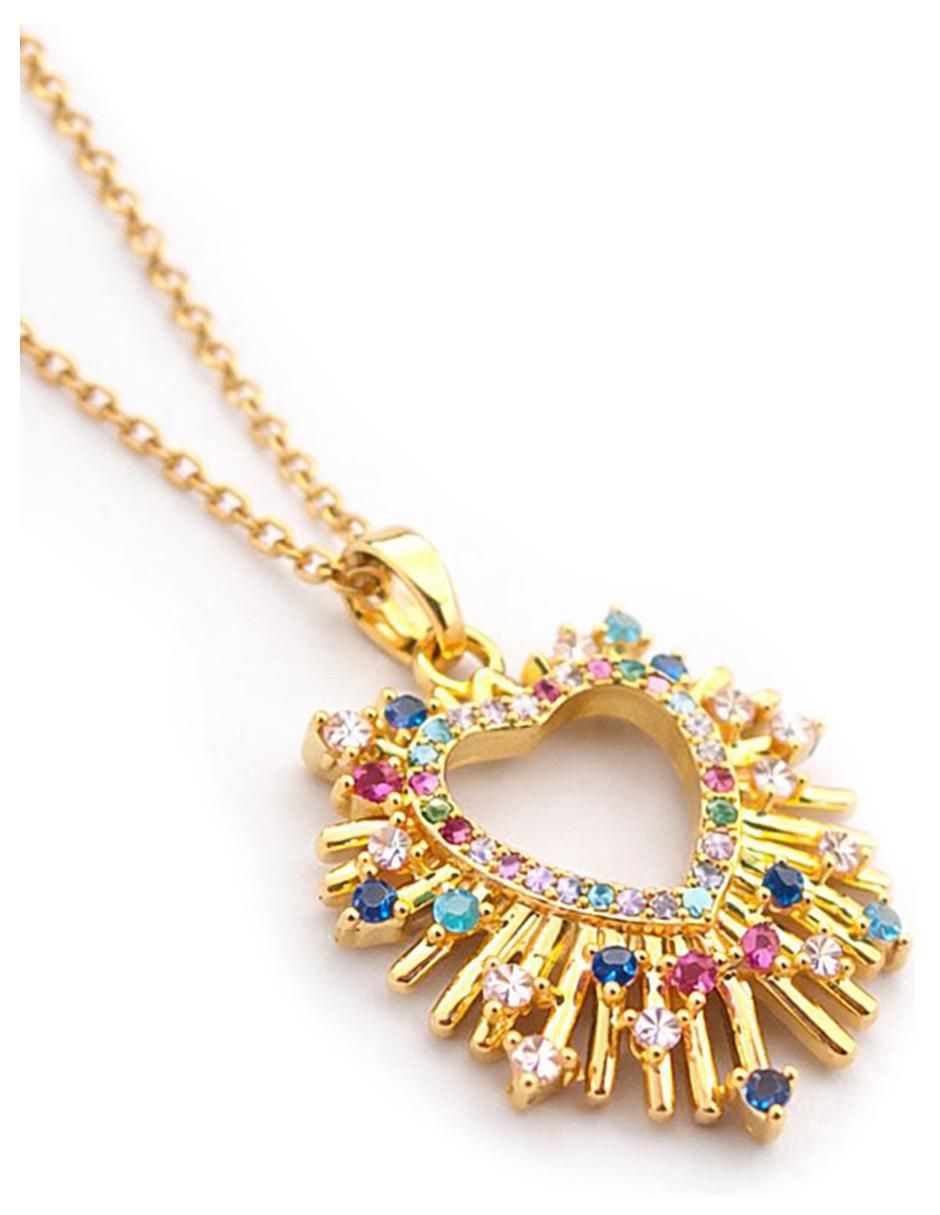 Collar con dije de corazón de oro laminado 18 k 6