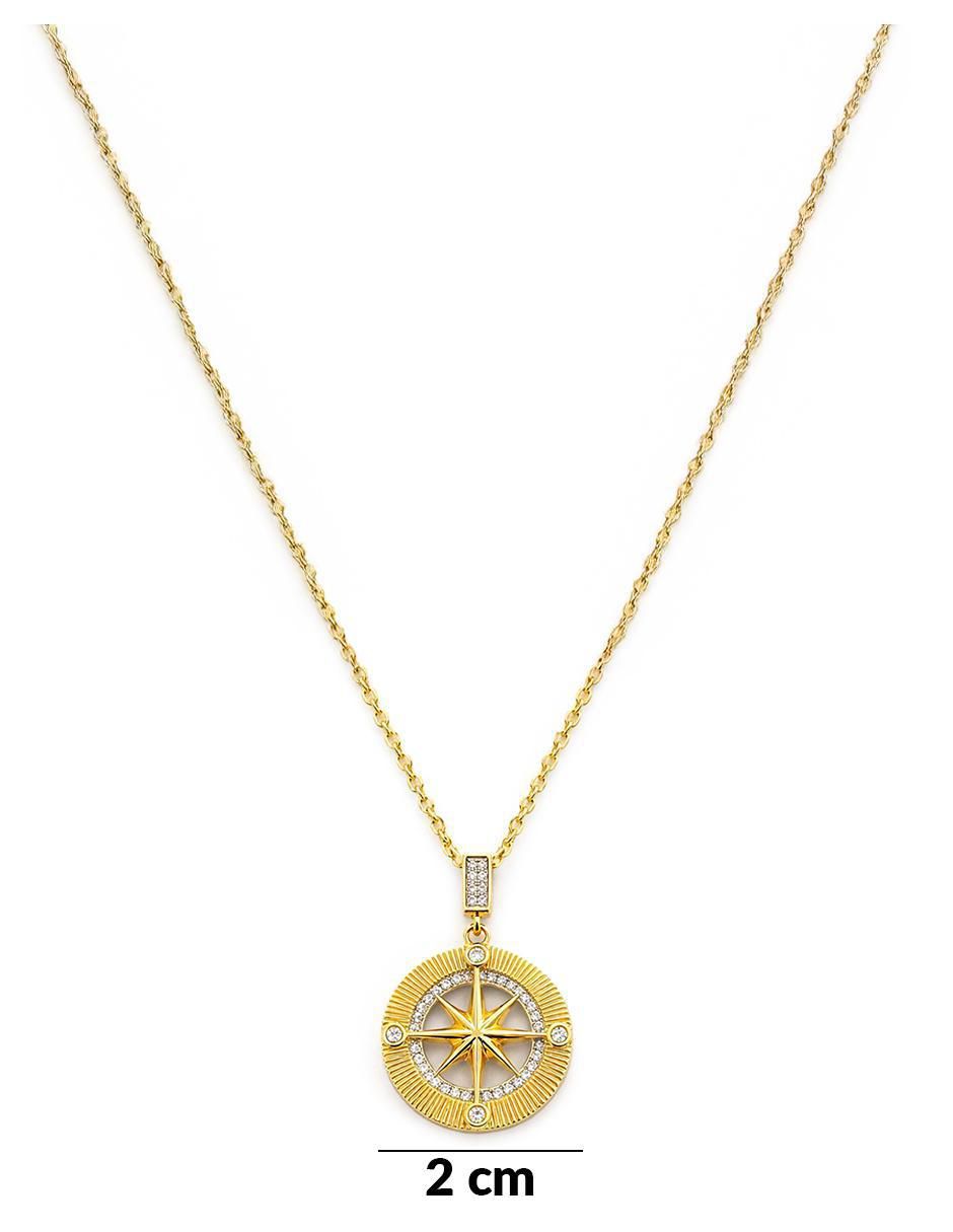 Collar de rosa de los vientos de oro laminado 18 k 7