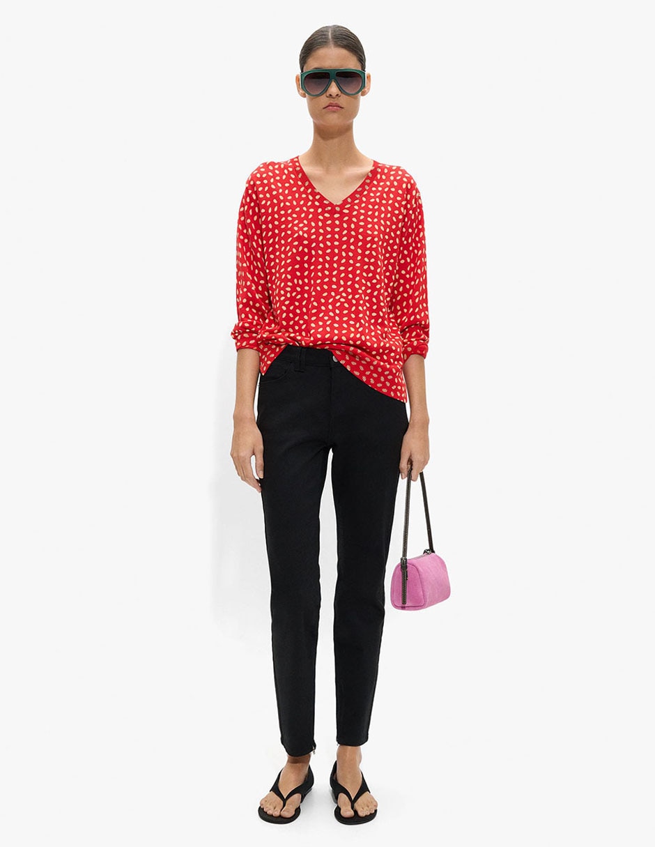 Suéter cuello V para mujer