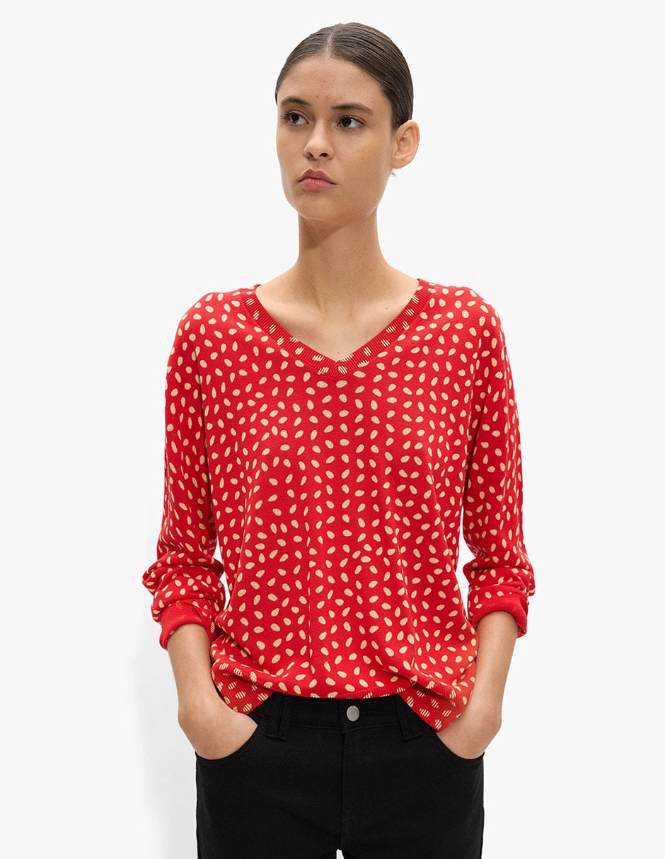 Suéter cuello V para mujer 2