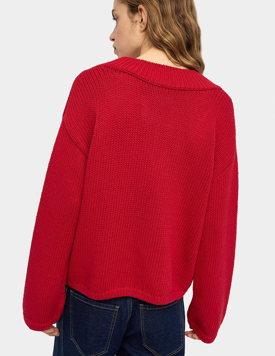 Suéter cuello V para mujer 2