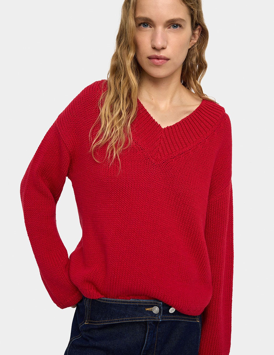 Suéter cuello V para mujer 5