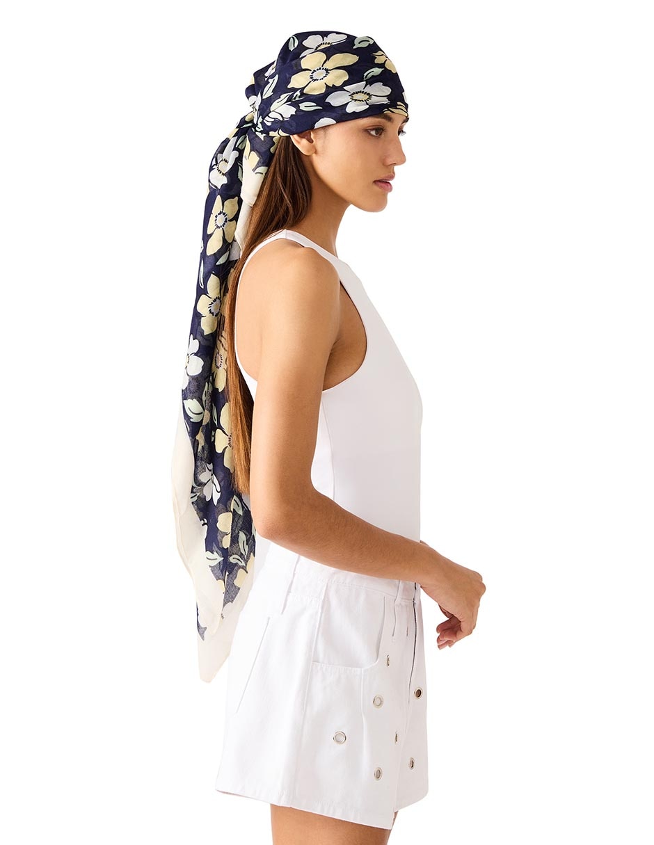 Mascada con estampado floral para mujer 3