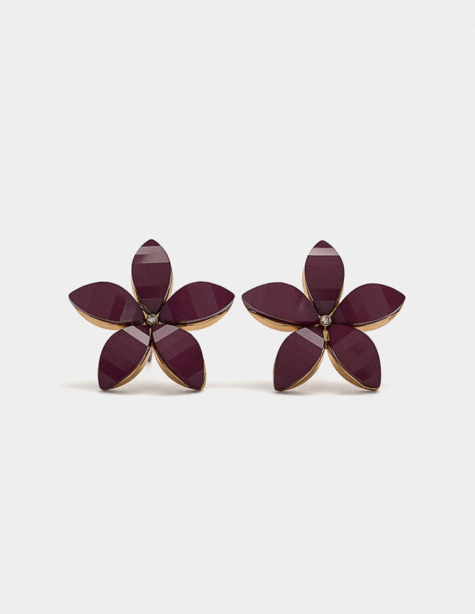 Aretes cortos de Flor Wine & Dine con acabado brillante