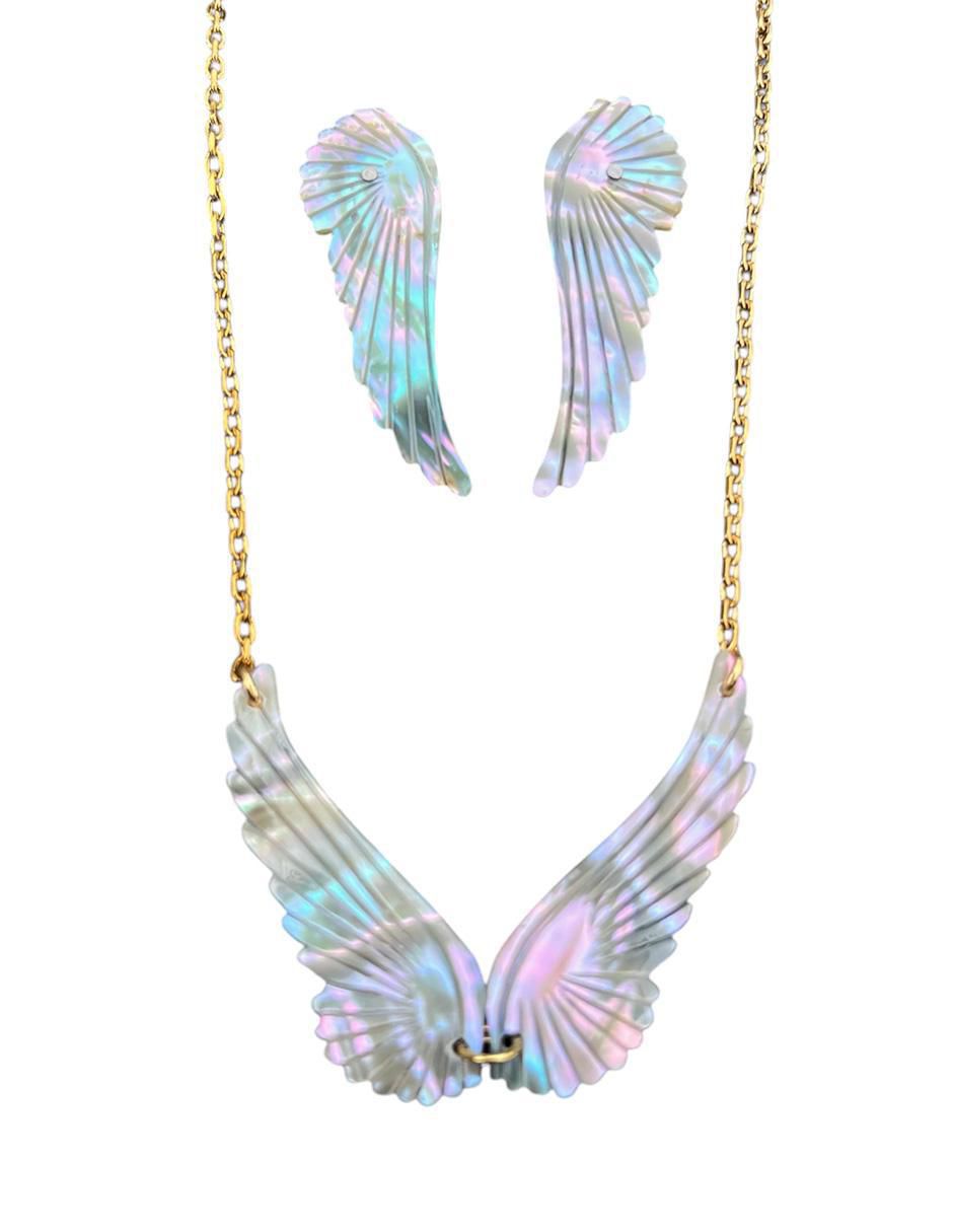 Aretes y collar de ángel