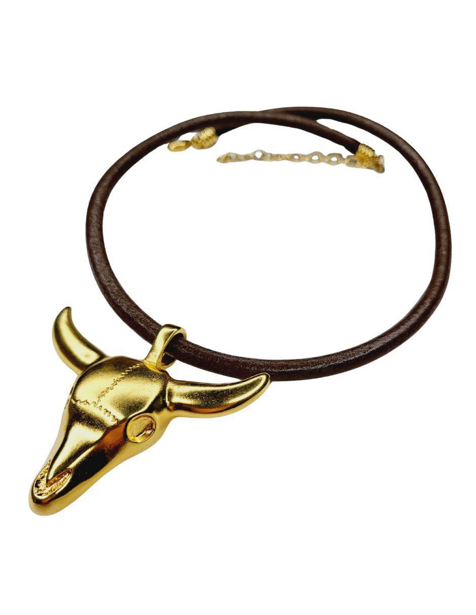 Collar de toro de chapa de oro 24 K 5