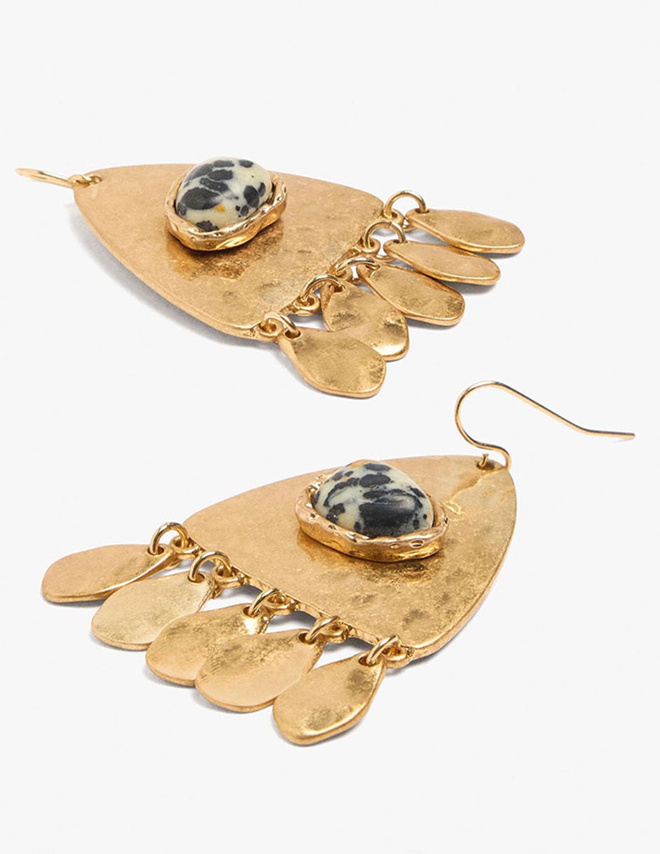 Aretes largos con acabado brillante 3