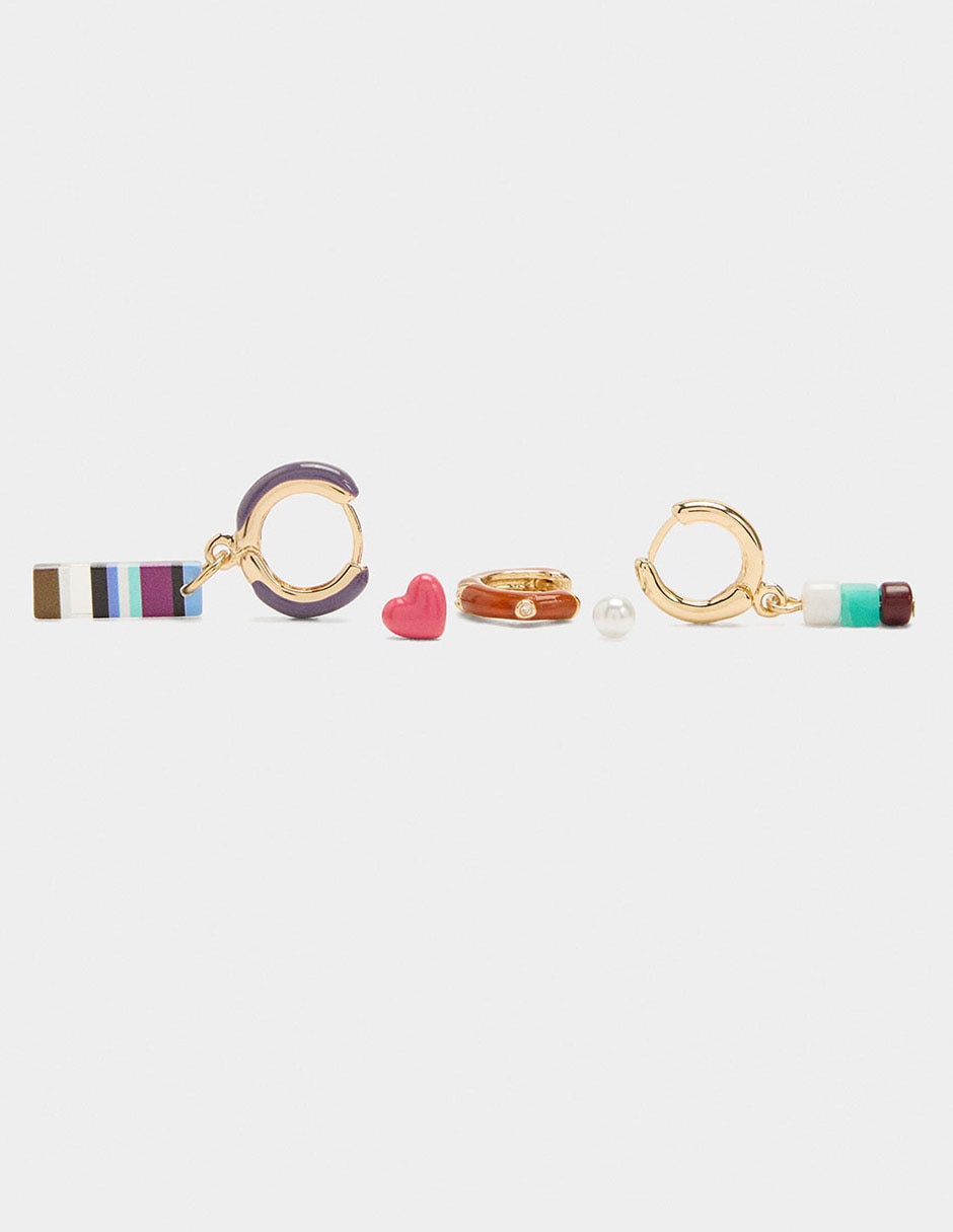 Set de aretes con acabado pulido 3