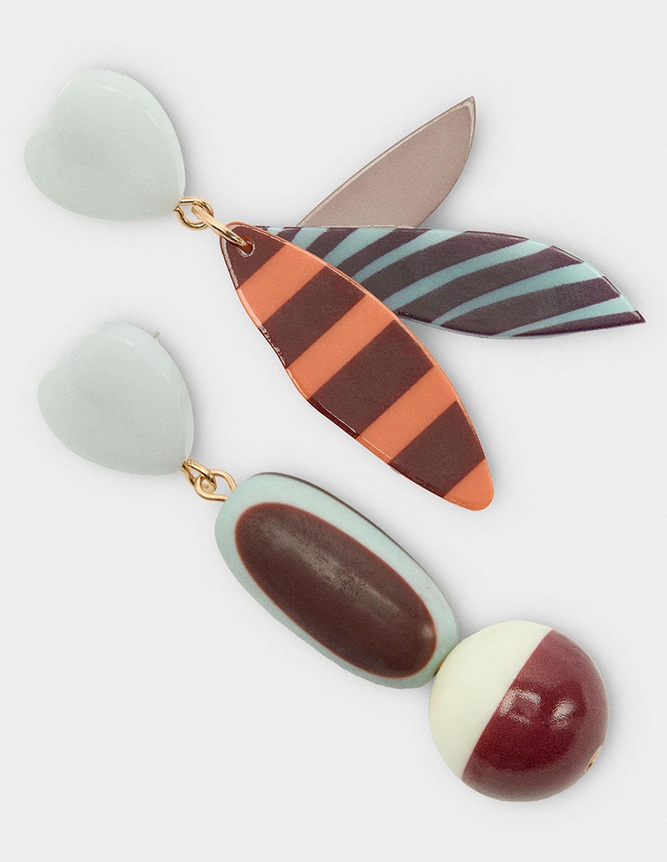 Aretes largos con acabado esmaltado 3