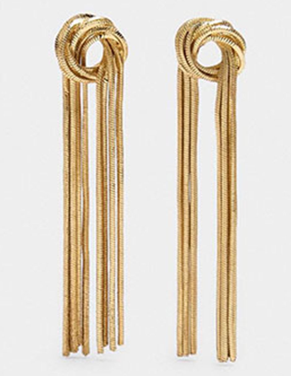 Aretes largos Golden Delicates con acabado brillante