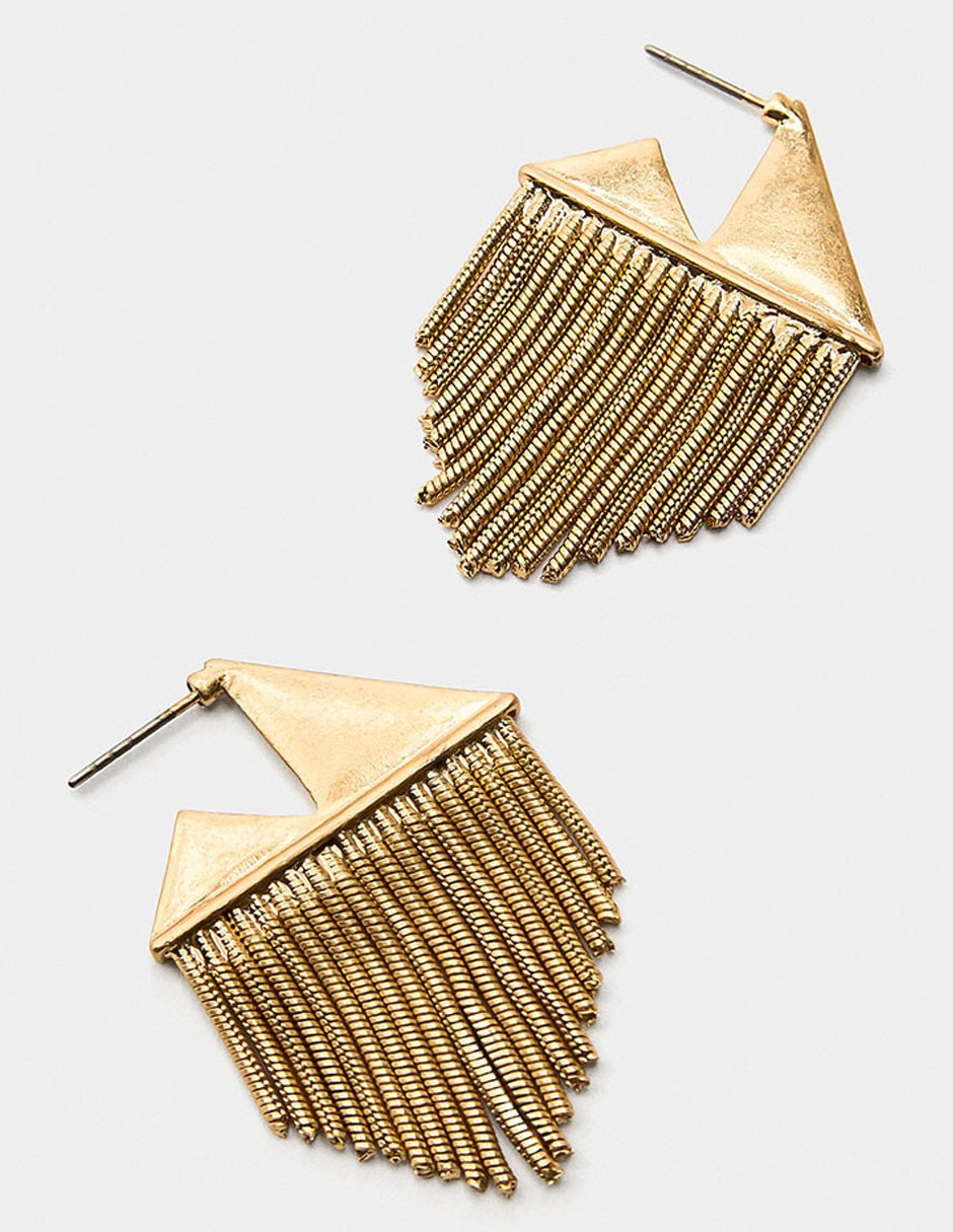 Aretes largos con acabado brillante 2