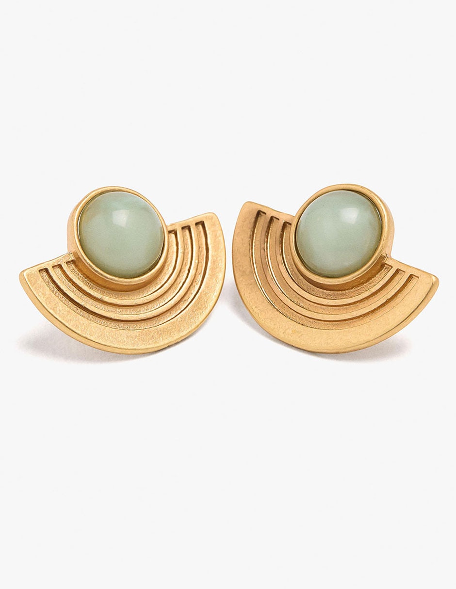 Aretes cortos de abanico Earthy con acabado esmaltado 2