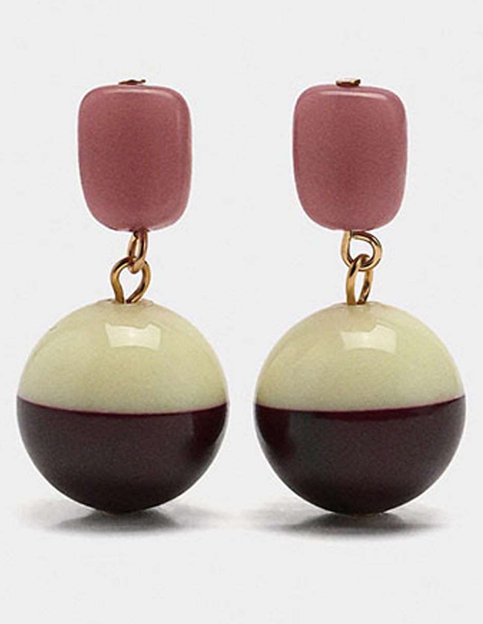 Aretes largos Wine & Dine con acabado esmaltado Aretes largos Wine & Dine con acabado esmaltado