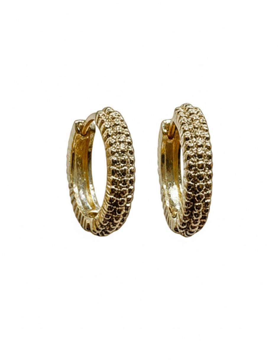 Set de aretes de oro laminado 10 K con acabado brillante zirconia cúbica 4