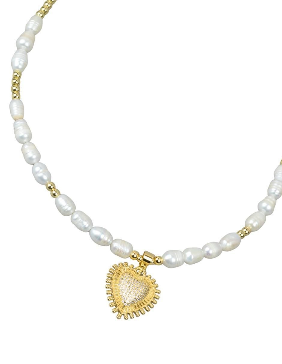 Collar con dije de corazón Aura 18 K 3