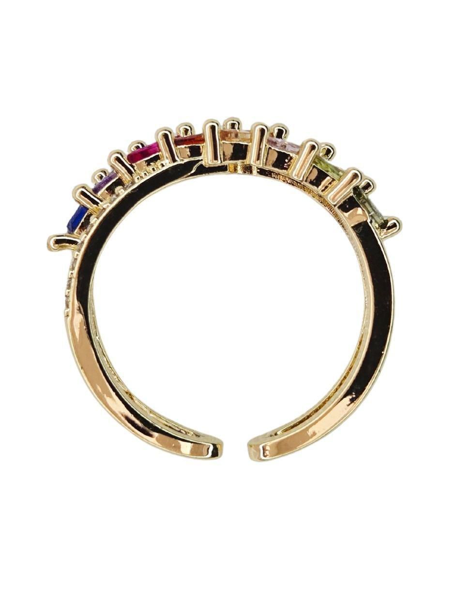Anillo Aura acabado baño de oro 18 K zirconia 3