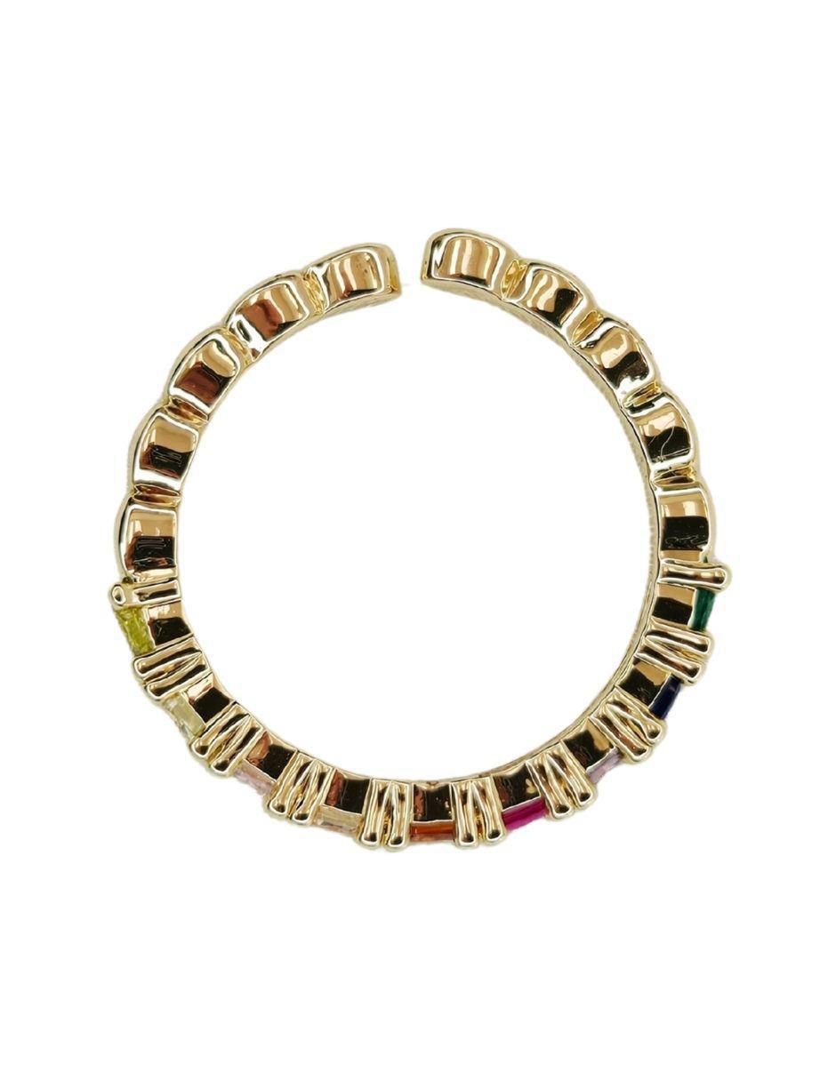 Anillo 18 k de oro zirconia baño de oro 3