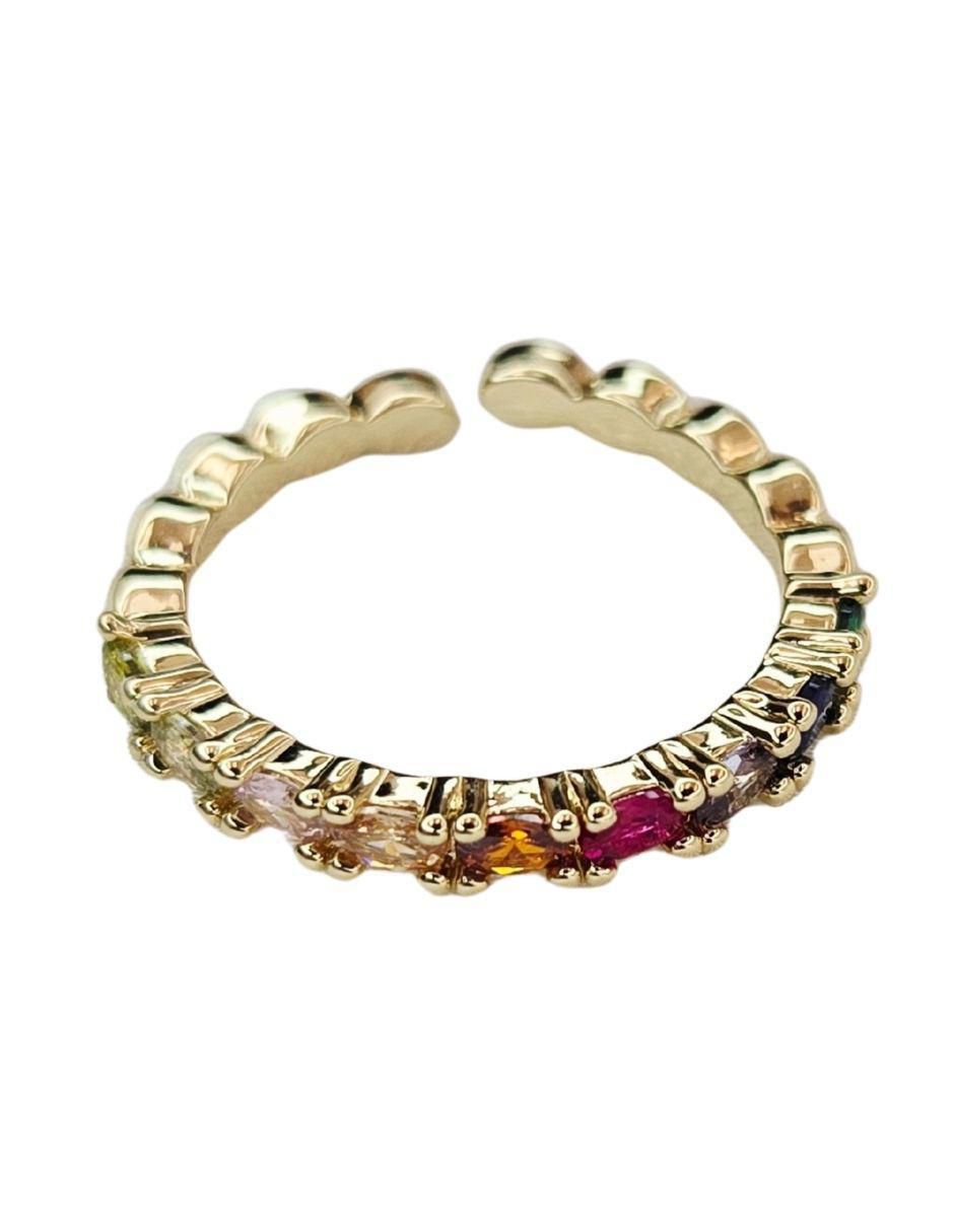 Anillo 18 k de oro zirconia baño de oro 5