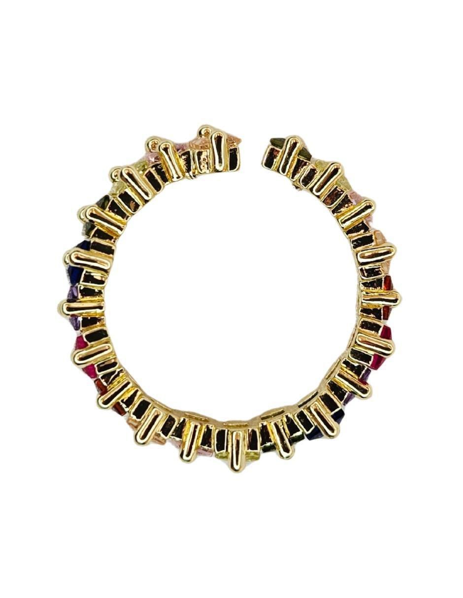 Anillo 18 k de oro zirconia baño de oro 3