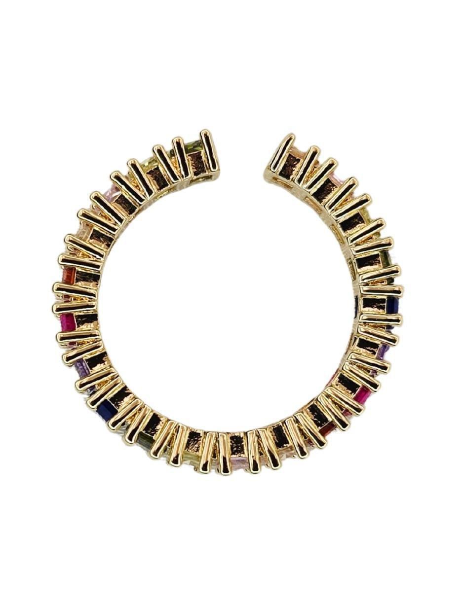 Anillo 18 k de oro zirconia baño de oro 4
