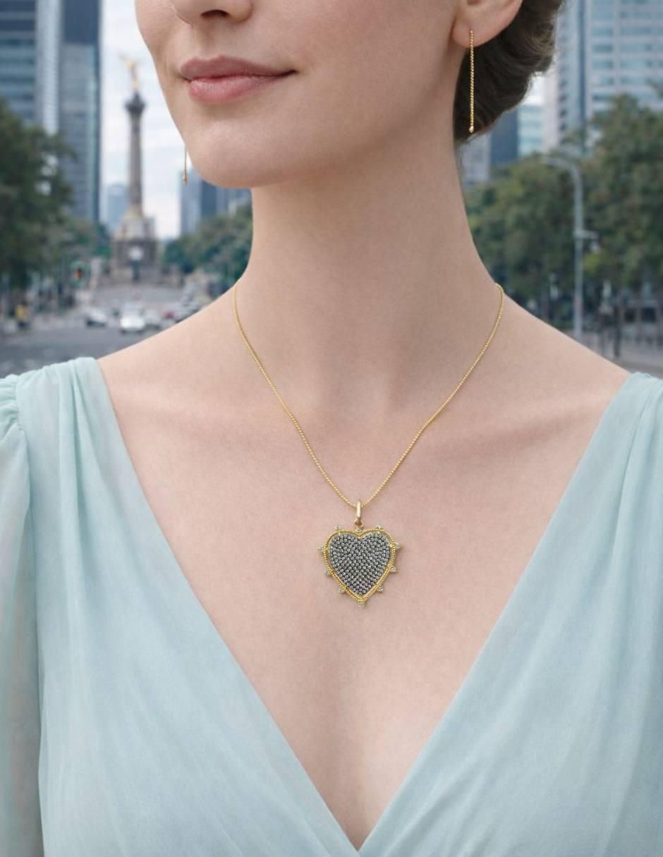 Collar con dije no aplica "de (si aplica)" corazón yoiko no aplica "de" aleación metálica 18 k