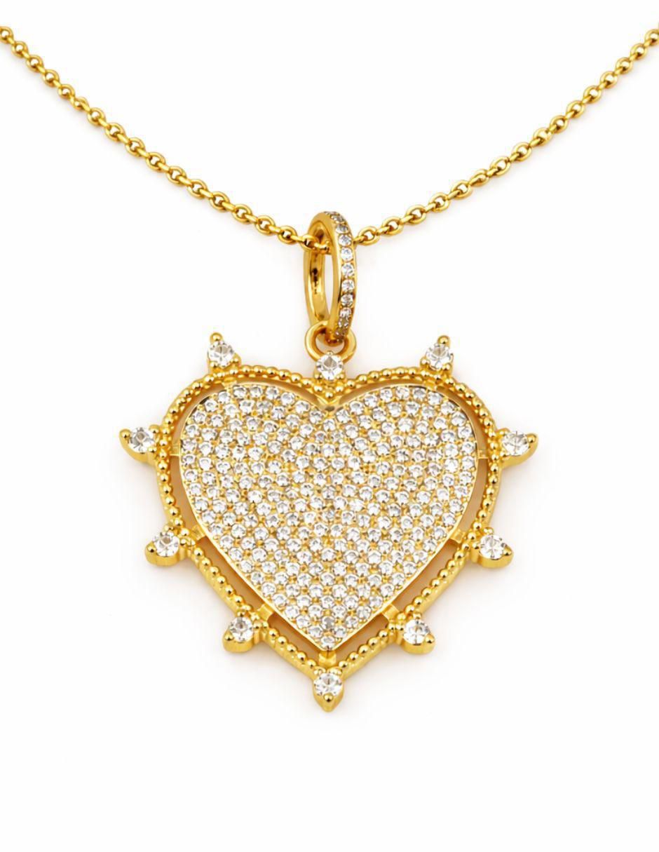 Collar con dije de corazón 18 K