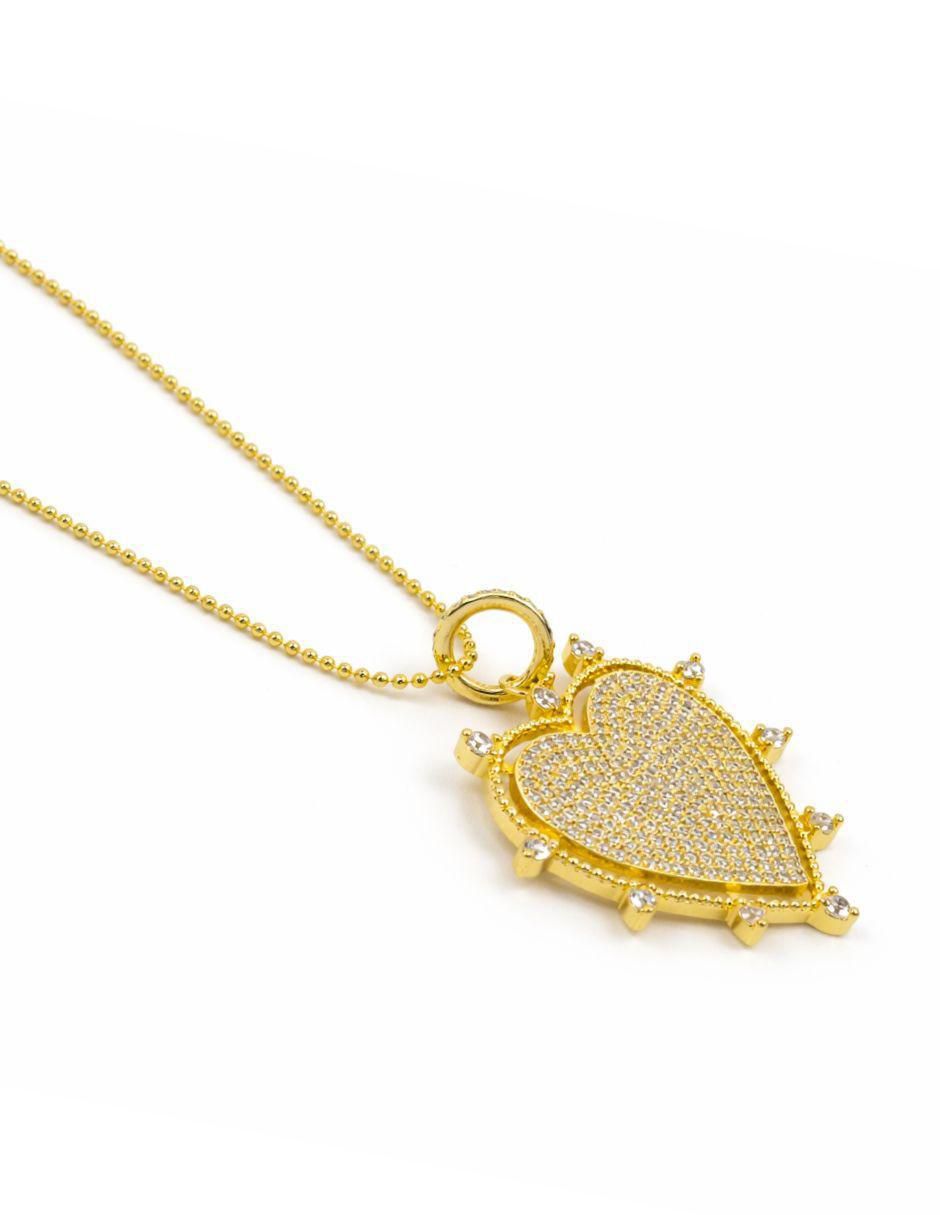 Collar con dije de corazón 18 K 2