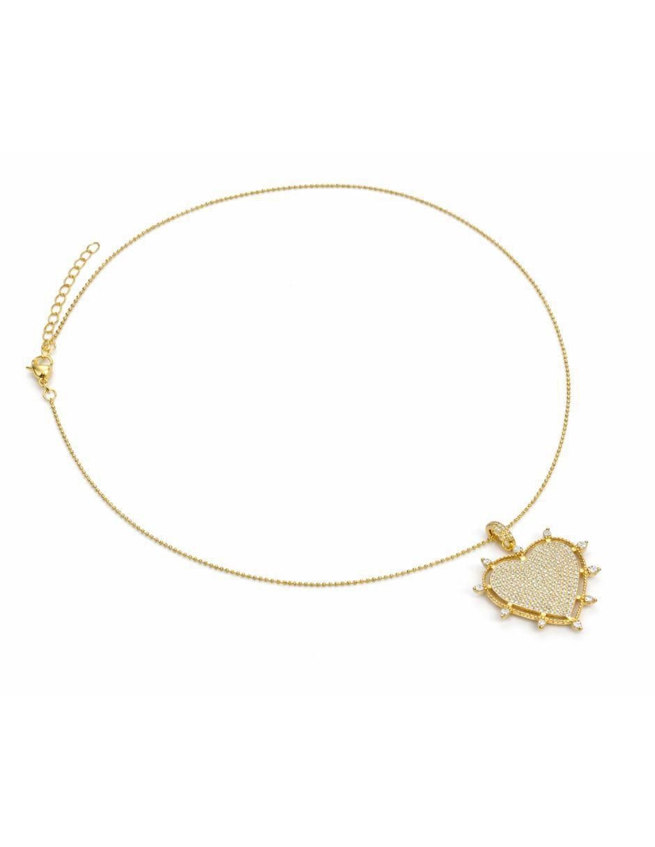 Collar con dije de corazón 18 K 3