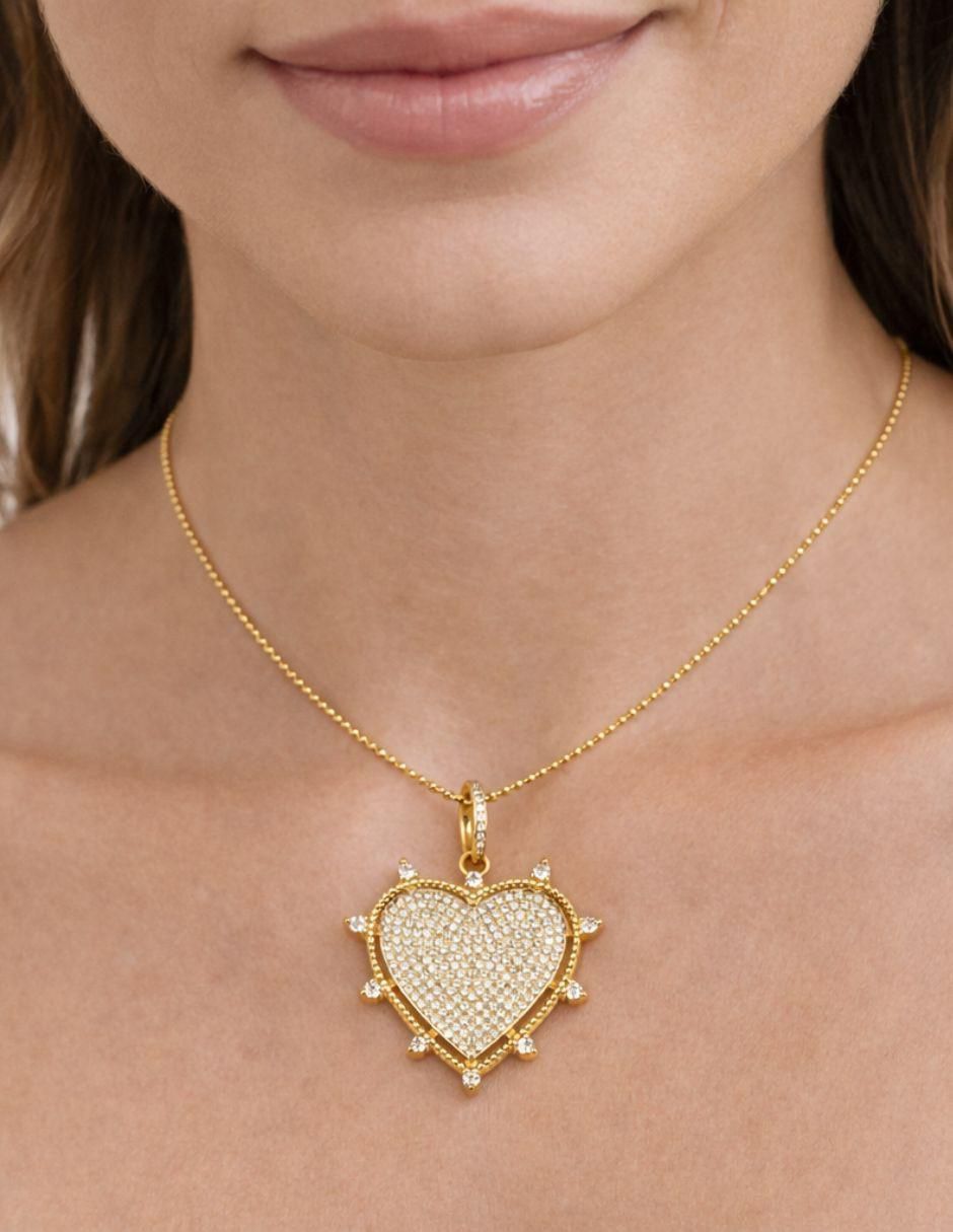 Collar con dije de corazón 18 K 5