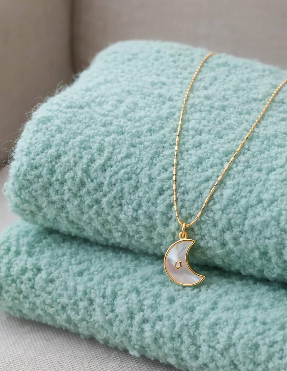 Collar con dije de Luna Selene 18 K 5