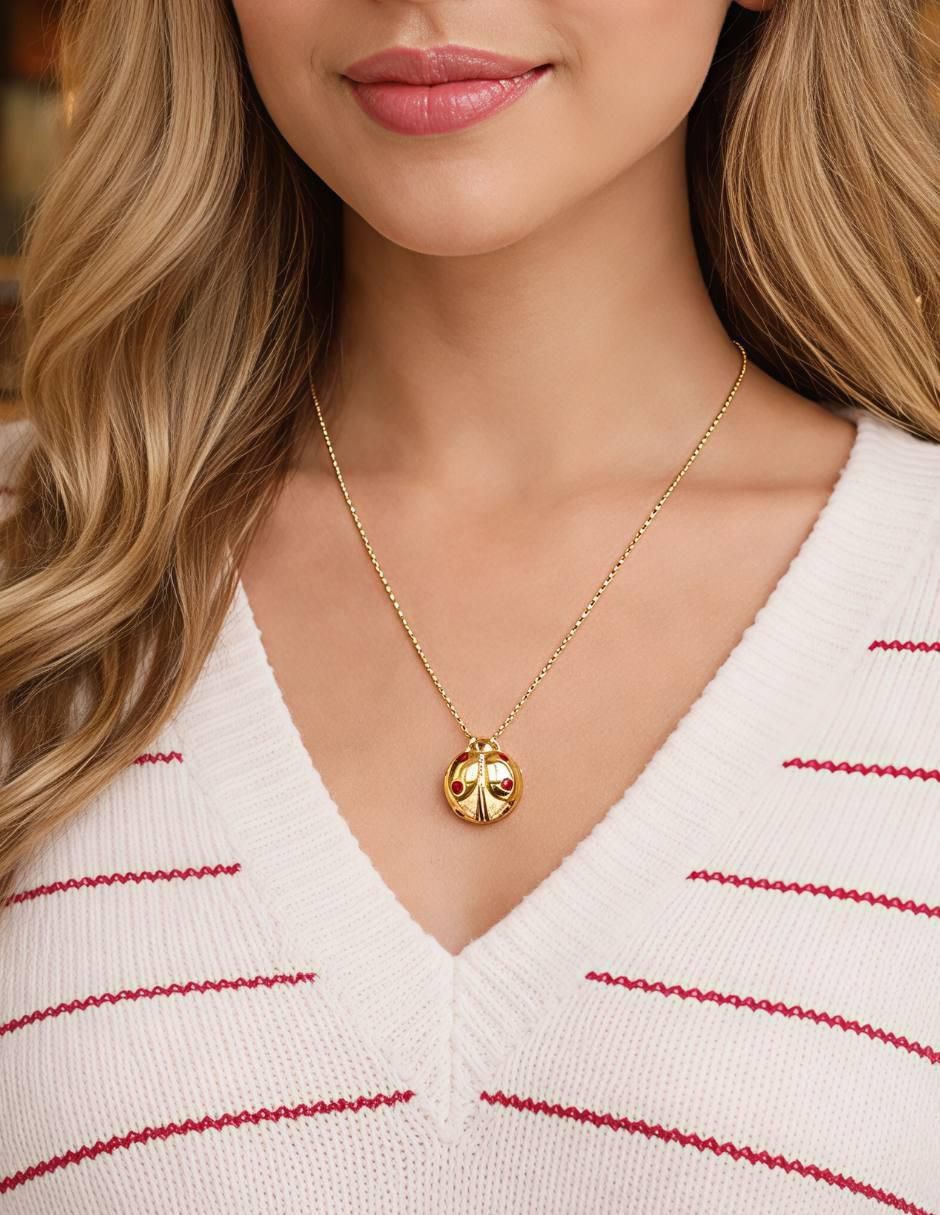 Collar con dije de catarina 18 K 6