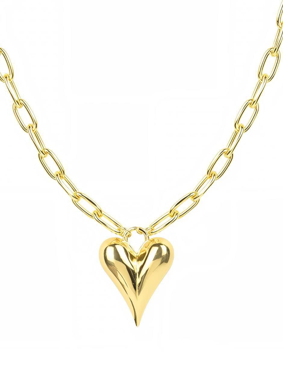 Collar con dije de corazón 18 K