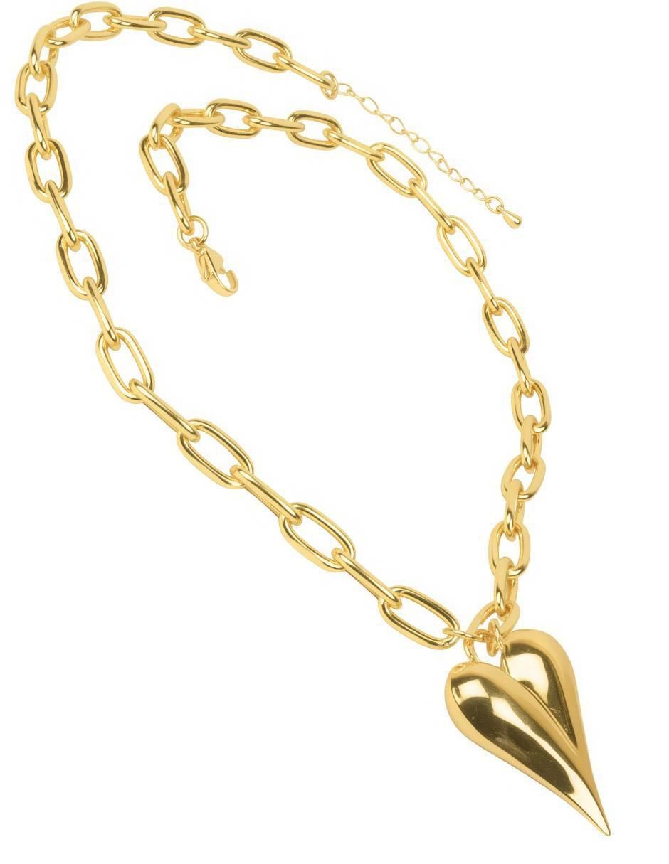 Collar con dije de corazón 18 K 3