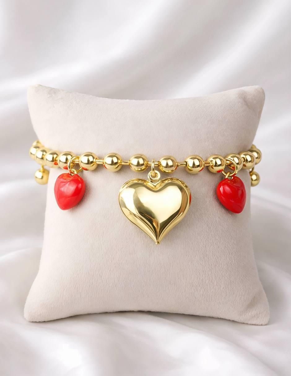 Pulsera 18 K Encanto acabado baño de oro 3