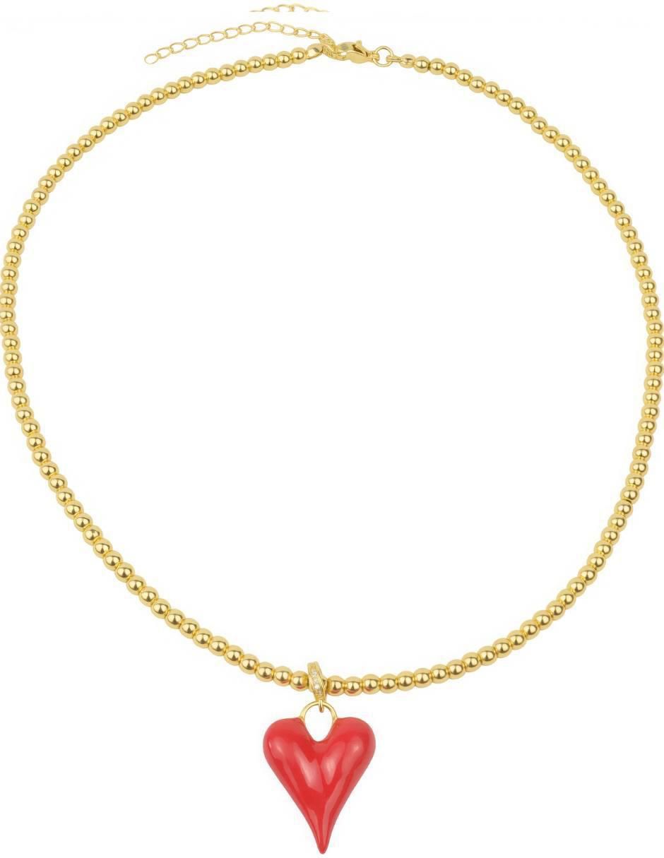 Collar con dije de corazón Pasión 18 K 4