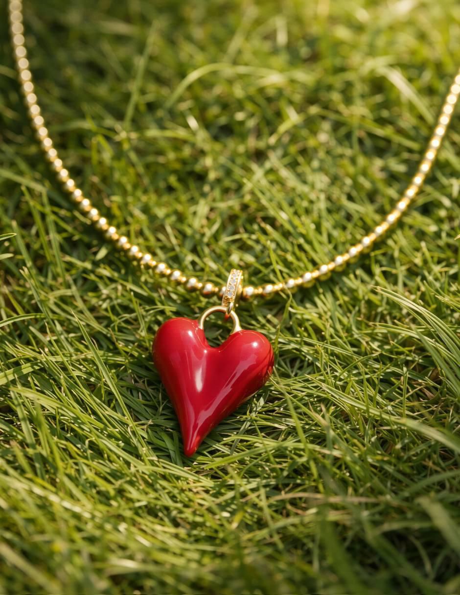Collar con dije de corazón Pasión 18 K 5