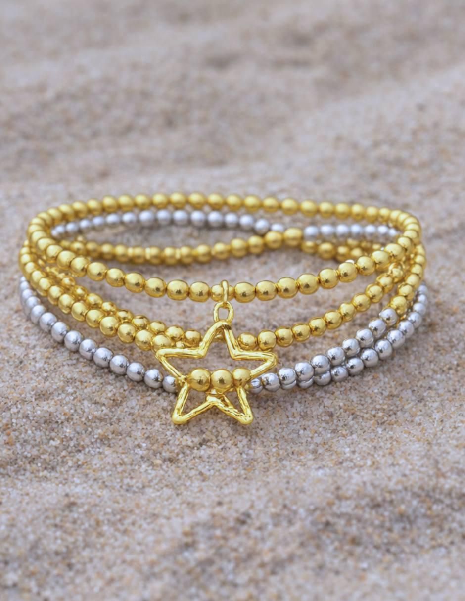 Pulsera 18 K Estelar acabado baño de oro 6