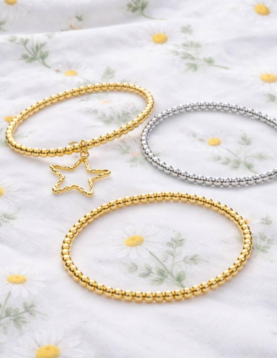 Pulsera 18 K Estelar acabado baño de oro 8