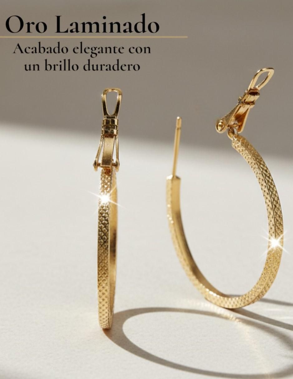 Arracadas de oro laminado 14 k con acabado chapa de oro 2