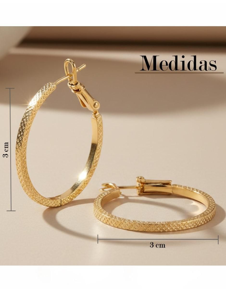 Arracadas de oro laminado 14 k con acabado chapa de oro 6