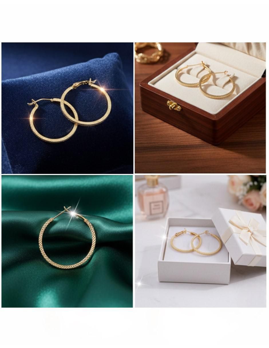 Arracadas de oro laminado 14 k con acabado chapa de oro 5