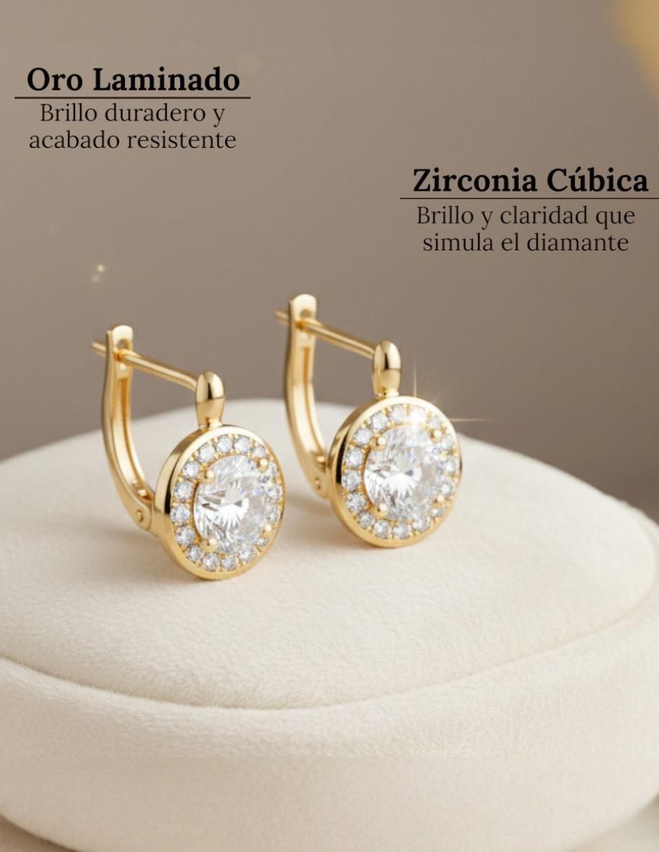 Huggies de oro laminado 14 k con acabado chapa de oro zirconia cúbica 2