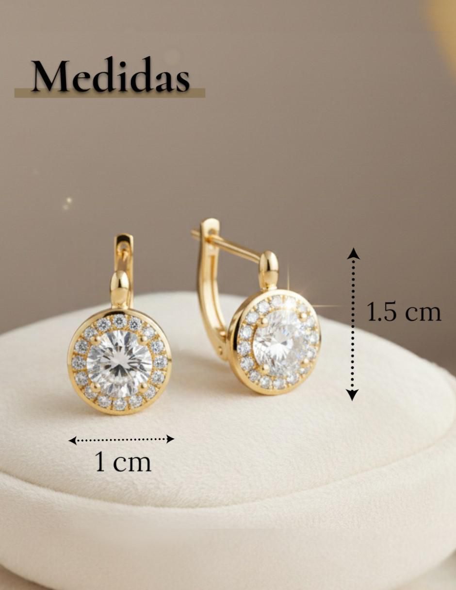 Huggies de oro laminado 14 k con acabado chapa de oro zirconia cúbica 6